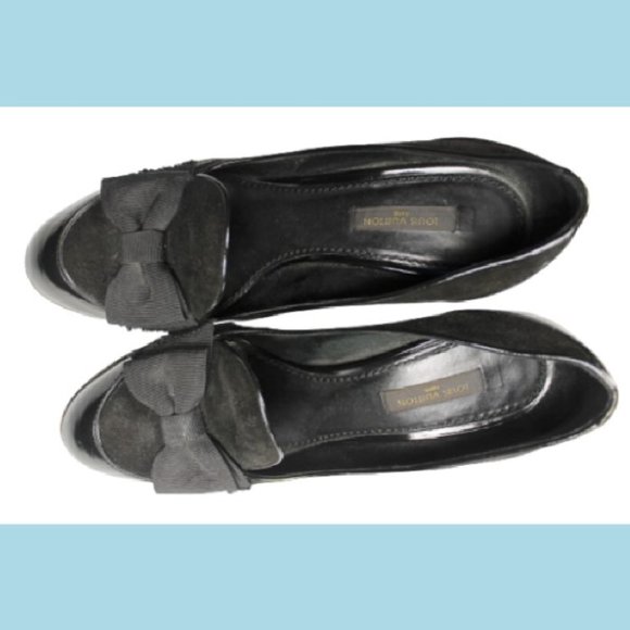 Louis Vuitton Womens Shoes Heels 36 Pumps Bow Black Italy Party Dinner Wedding - Picture 3 of 10